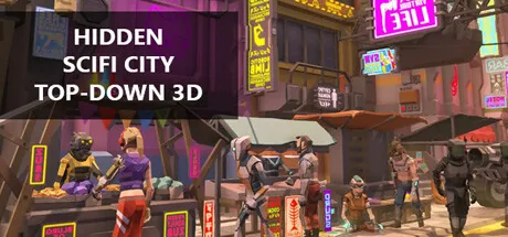 Hidden SciFi City Top-Down 3D